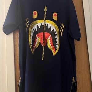 Makobi Blue Short Sleeve Graphic Tee with Shark Design